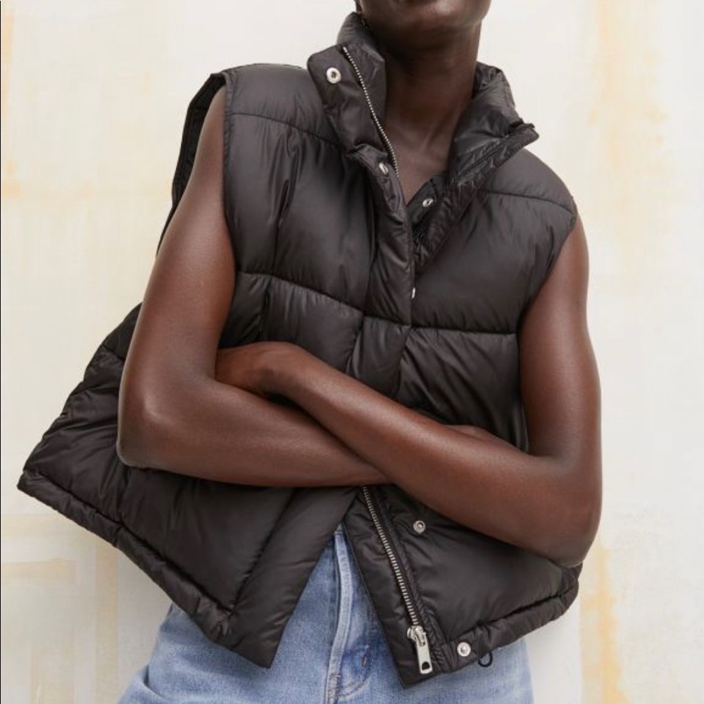 Oversized Black Puffer Vest